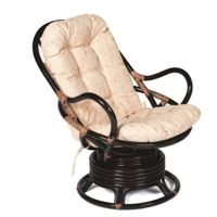 Кресло-качалка из натурального ротанга FLORES с матрасом